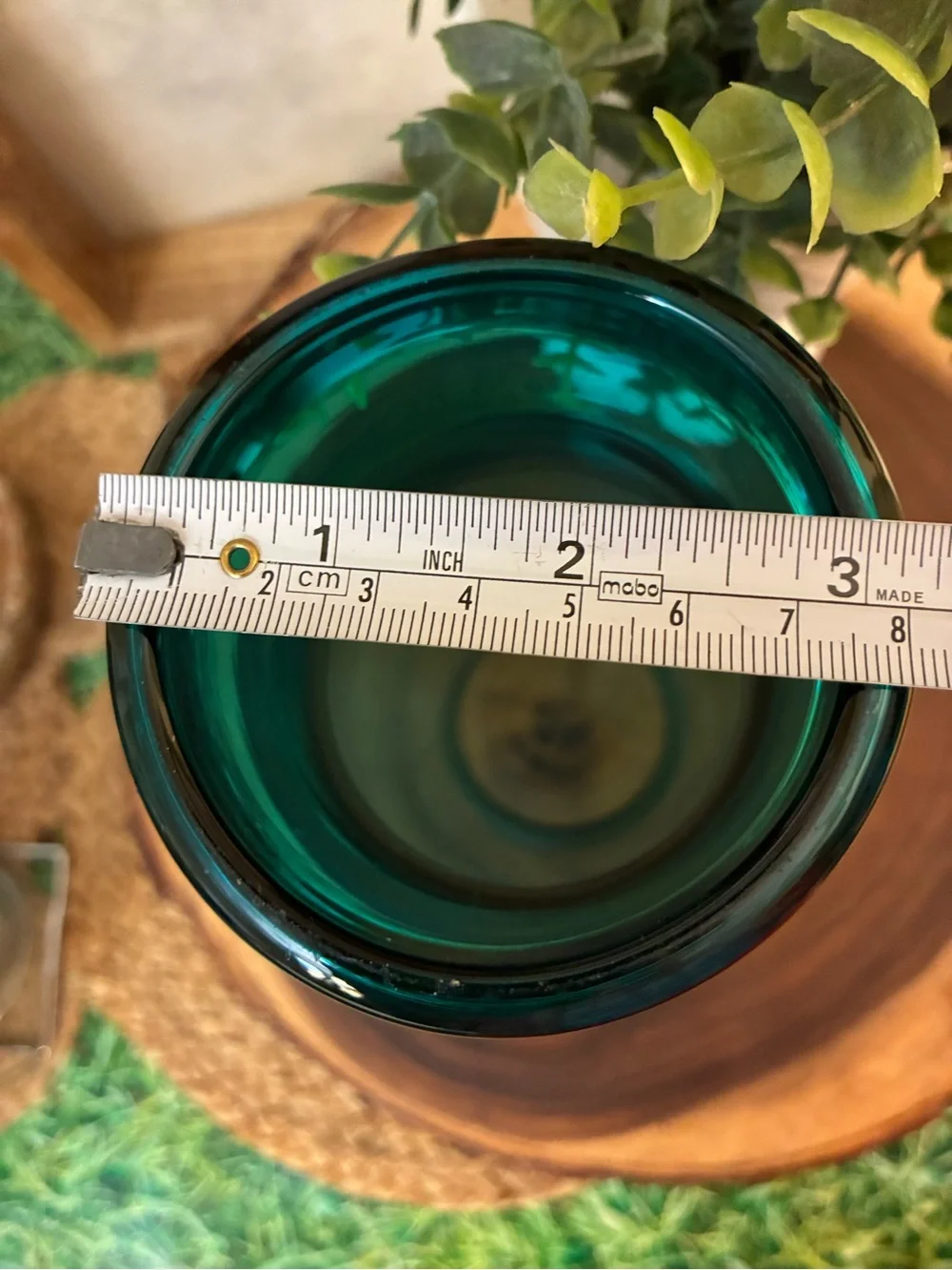 Teal Hurricane Glass- Home Accents Lanterns